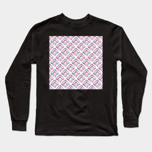 Geometric Pattern, Rhombic Motif Long Sleeve T-Shirt